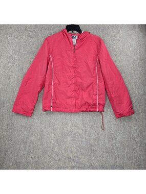 Athletic Works Womens Coral Zip-Up Lightweight Jacket Size M Polyester
